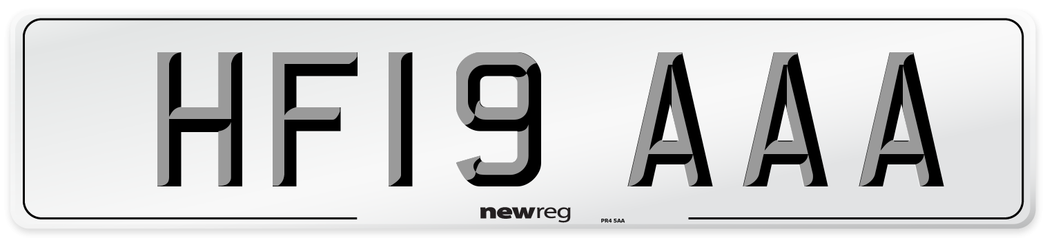 HF19 AAA Number Plate from New Reg